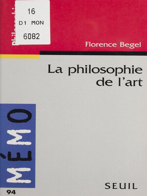 cover image of La Philosophie de l'art
